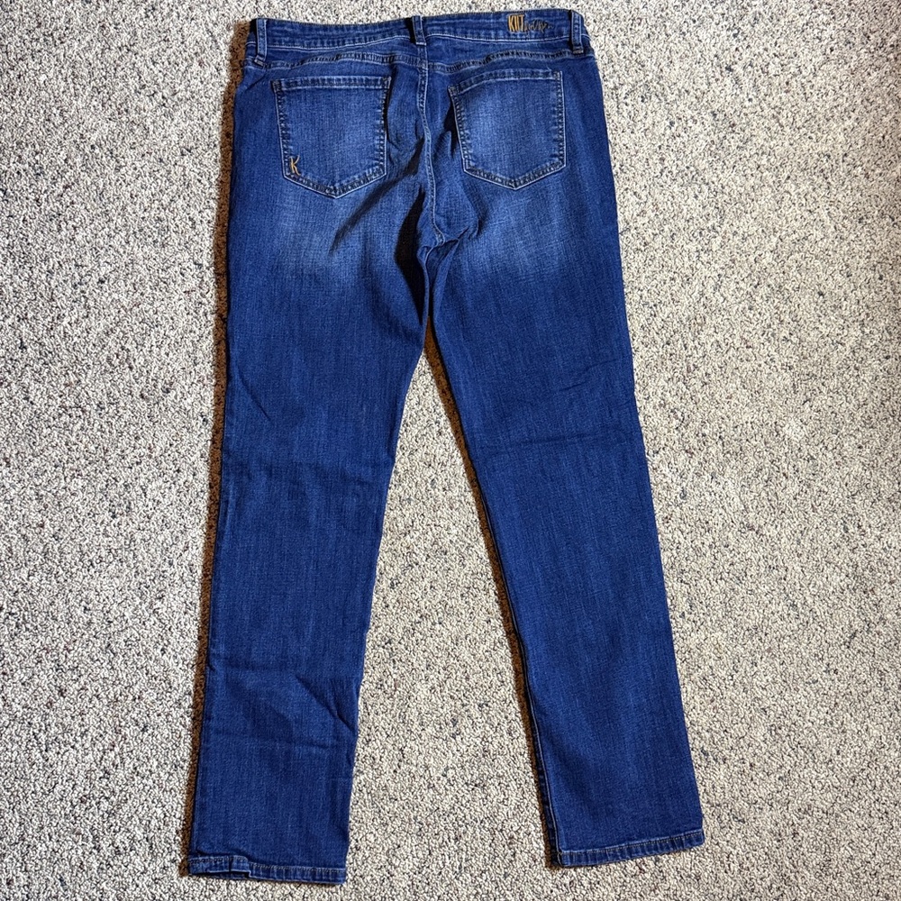 Kut From The Kloth Women’s Dark Blue Jeans Midrise Straight Leg Sz 12 - Picture 6 of 11